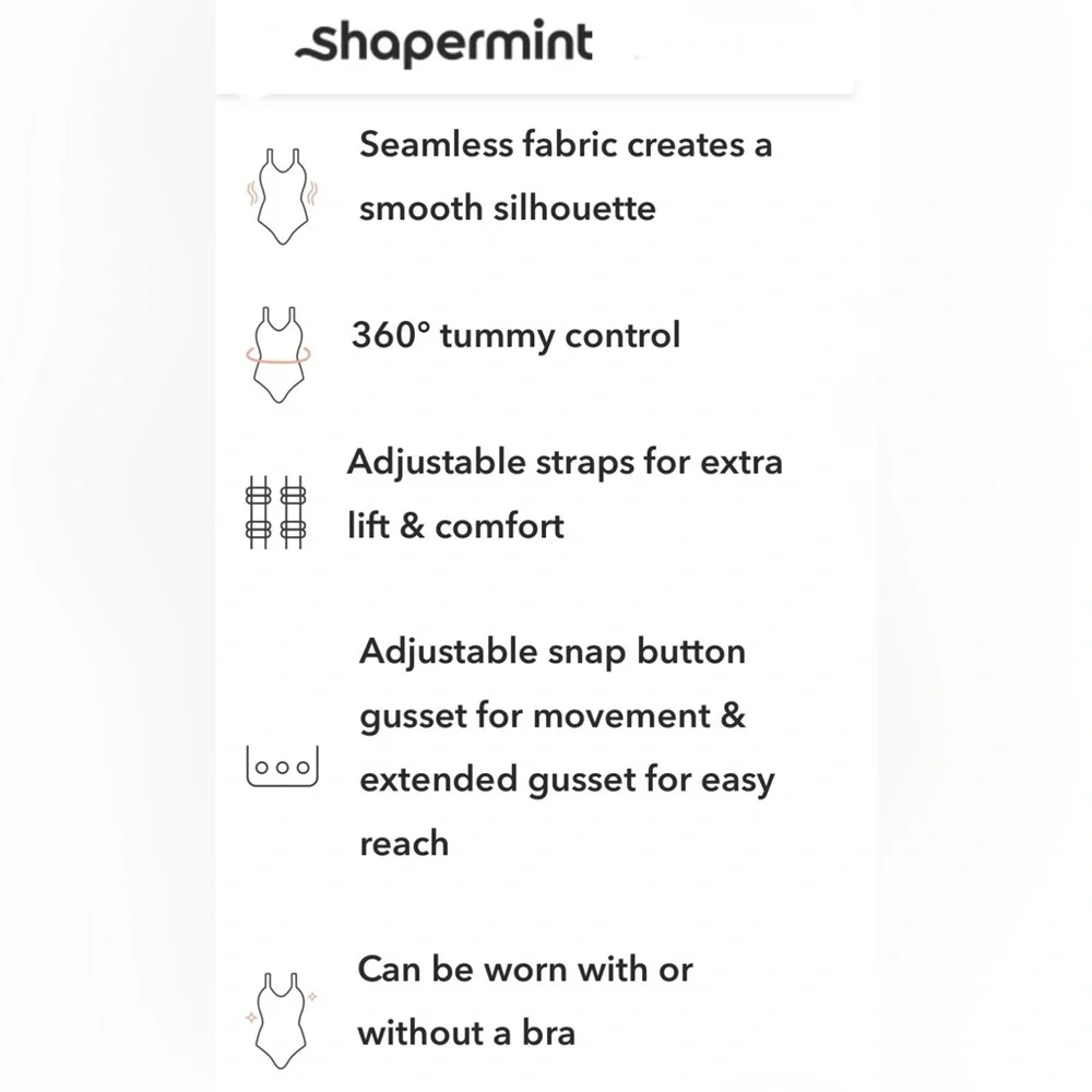 Shapermint All Day Every Day Scoop Neck Bodysuit | Blue | Full Brief | S | NWT - Picture 6 of 11